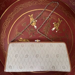 Vintage Christian Dior Beige Honeycomb Clutch